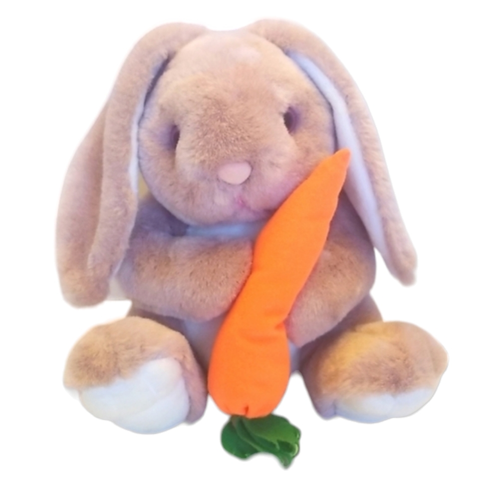 Vintage 24K Polar Puff 1993 Bunny Rabbit Plush with Carrot